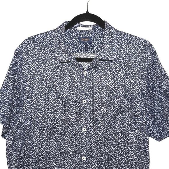 Good Man Brand Men’s On Point Slim Fit Button Down Shirt Blue Floral Size Large - Picture 4 of 6